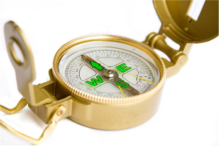 Picture Of Gold Magnetic Compass